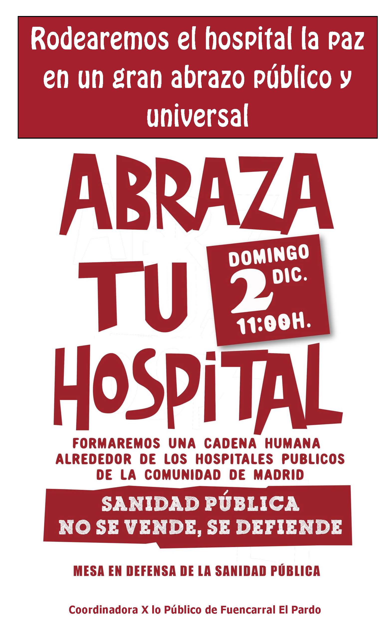 abraza tu hospital el domingo 2 de diciembre