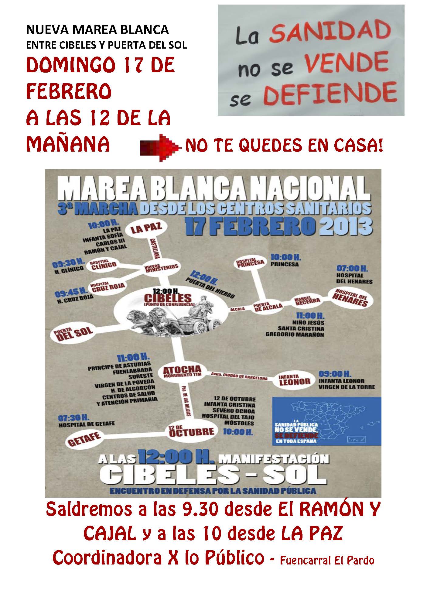 Marea Blanca el domingo 17 de febrero